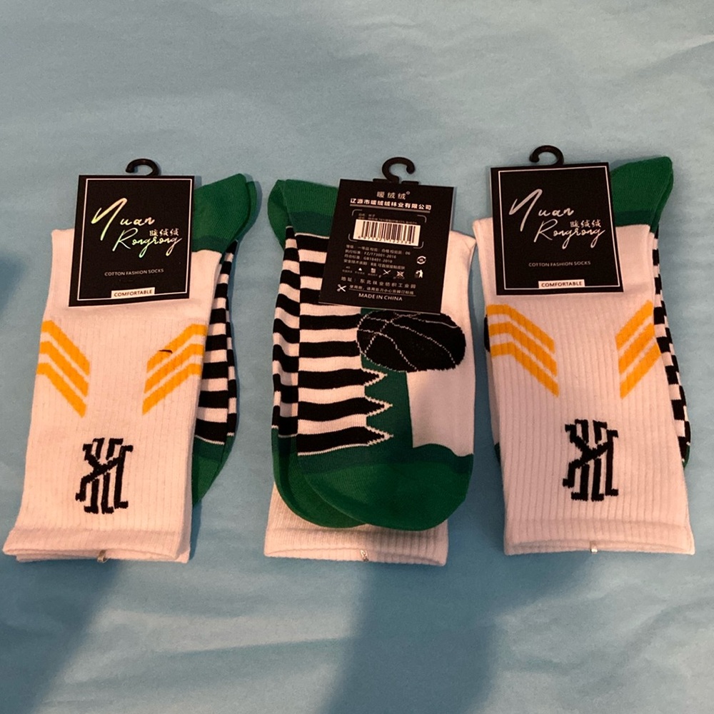 Three pair basketball socks